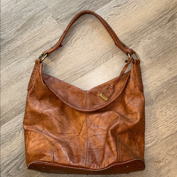 Frye distressed brown leather slouchy hobo shoulder bag purse beautifully worn - Picture 3 of 17